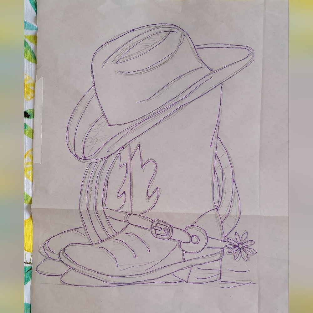 Western Drawing for Paint Party Prep